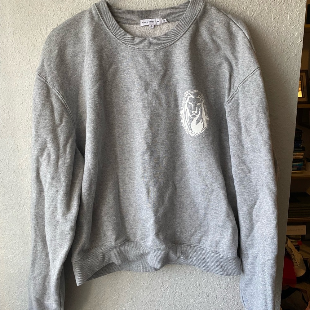 Good American Light Gray Crew Neck Sweater